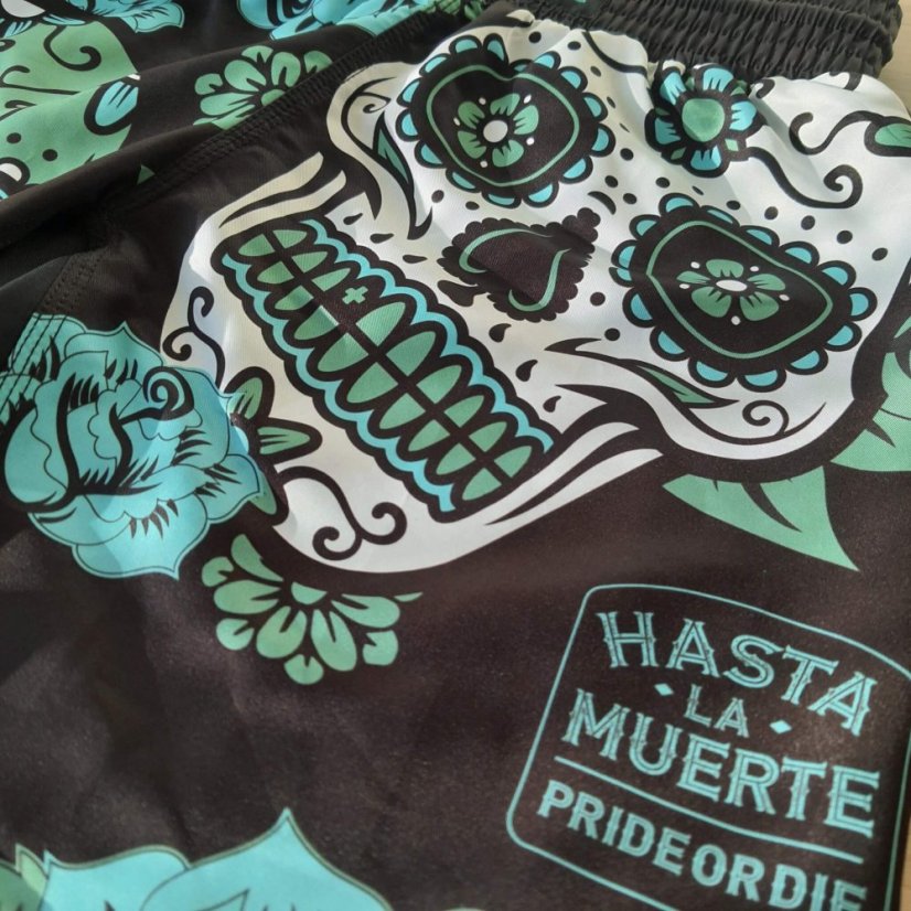 MMA šortky PRiDEorDiE Hasta La Muerte - Veľkosť: 2XL, Farba: Čierná